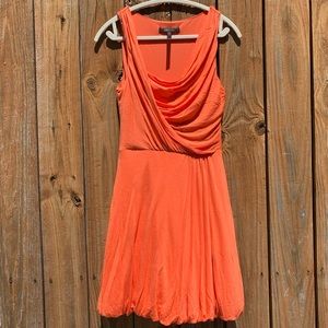 BCBGMaxAzria Crossover Jersey Mini Dress orange sm